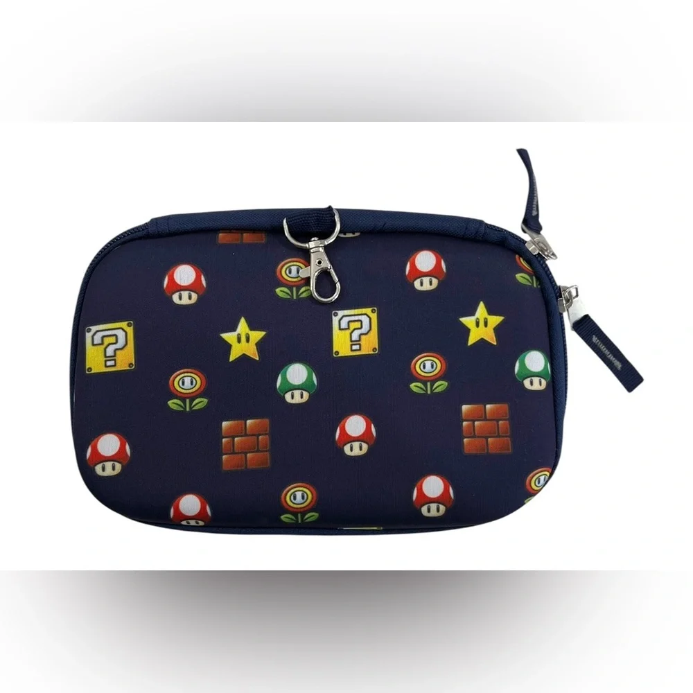 Super Mario Gadget Game Holder Case, Switch, Nintendo 2023 Zipper, Padded w Clip